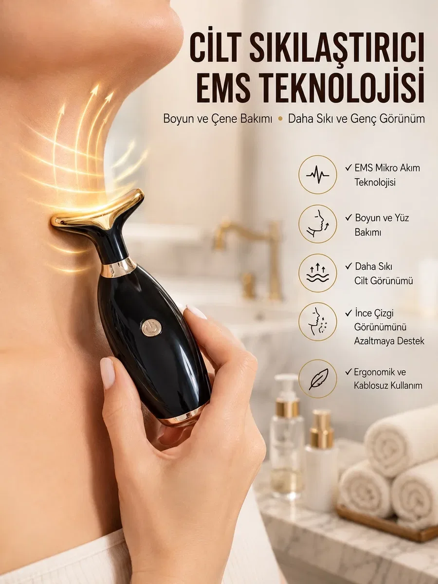 Yüz Ve Boyun Kırşıklık Giderici Ems Güzellik Cihazı Gıdık, Sarkma, Kırışıklık Yüz Masaj Aleti