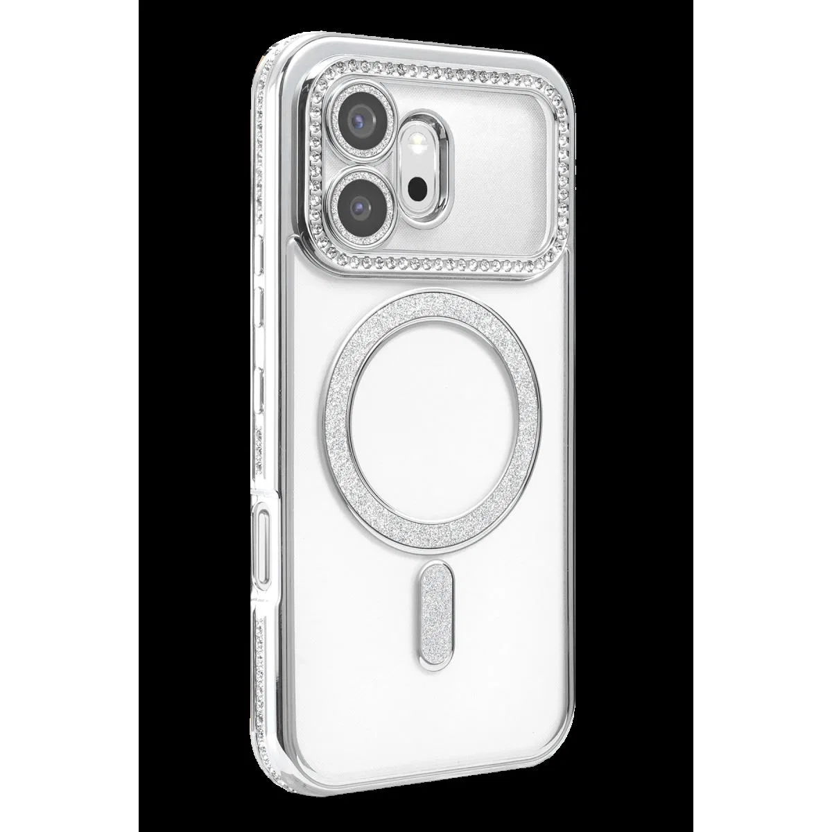 Huawei Honor 600 Joke Simli Magneticsafe Kılıf - Gümüş görsel 2