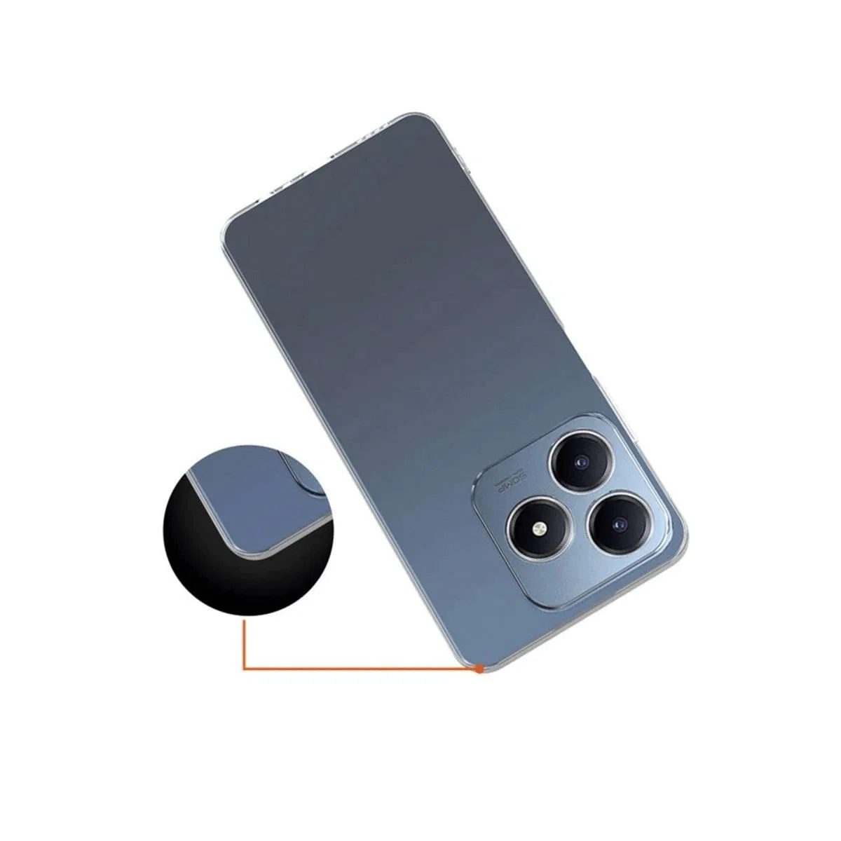 Realme C61 Kılıf Lüx Şeffaf Silikon görsel 3
