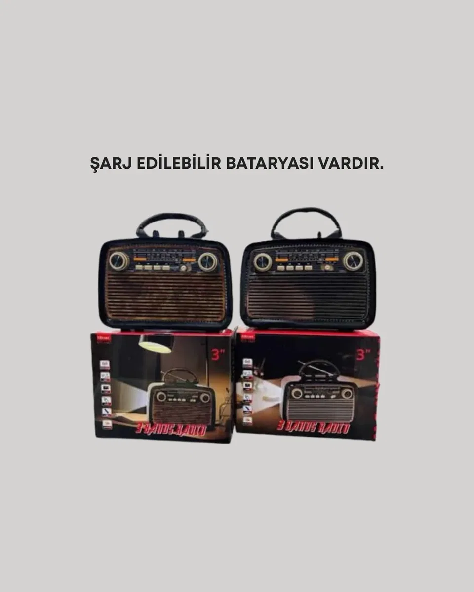 Taşınabilir Bluetooth Hoparlör – Modern Teknoloji ile Nostaljik Radyo Deneyimi, FM/AM Fonksiyonu görsel 3