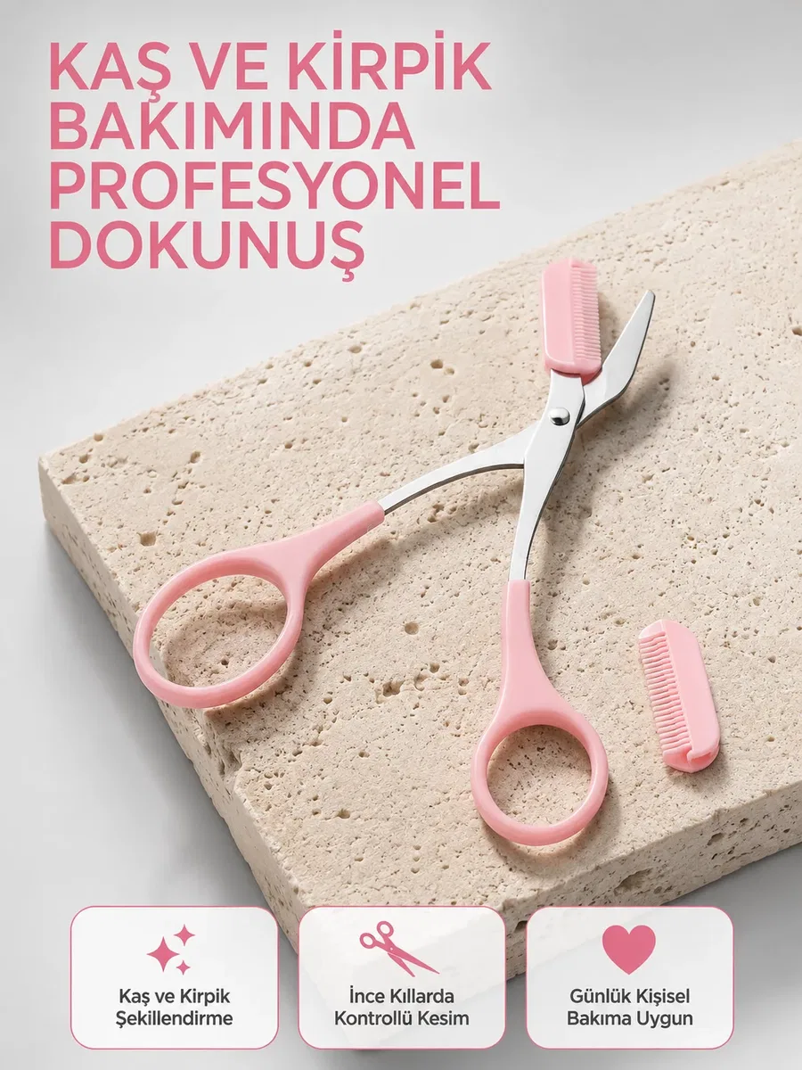 Taşınabilir Kaş ve Kirpik Düzenleme Makası – Ergonomik Tasarım Yeni Nesil