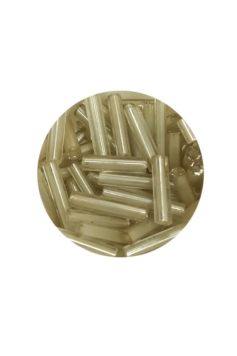 Uzun Boru Kesme Boncuk Çap 2mm Uzunluk 10 mm - 20 Gram - Şeffaf Bej - BNC237 görsel 2