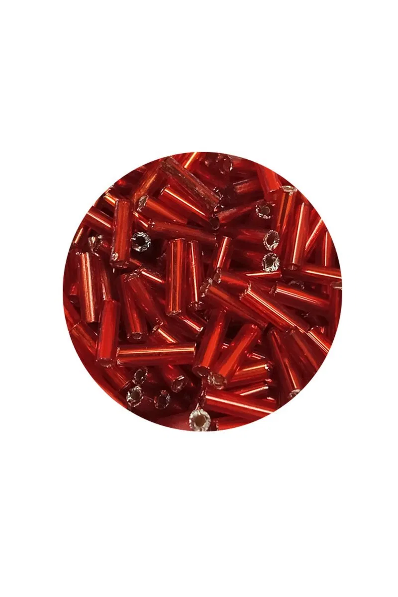 Uzun Boru Kesme Boncuk Çap 2mm Uzunluk 10 mm - 20 Gram - Şeffaf Kırmızı - BNC260 görsel 2