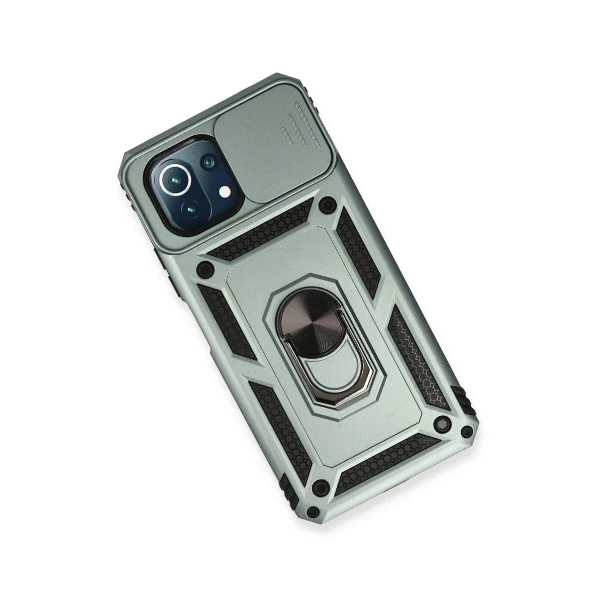 Xiaomi Mi 11 Lite Kılıf Pars Lens Yüzüklü Silikon - Yeşil görsel 3