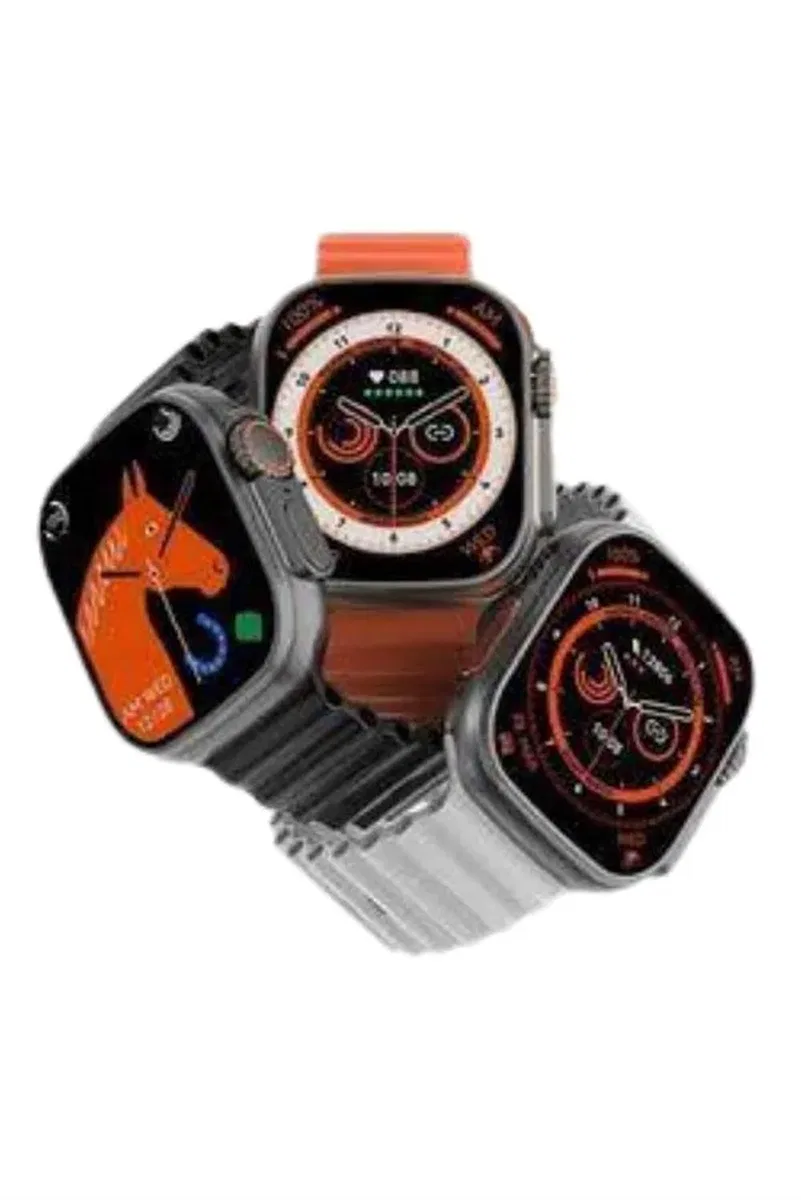 Yeni Model Akıllı Saat Ultra Smart Watch Gümüş Kasa 45mm Titreşim görsel 3