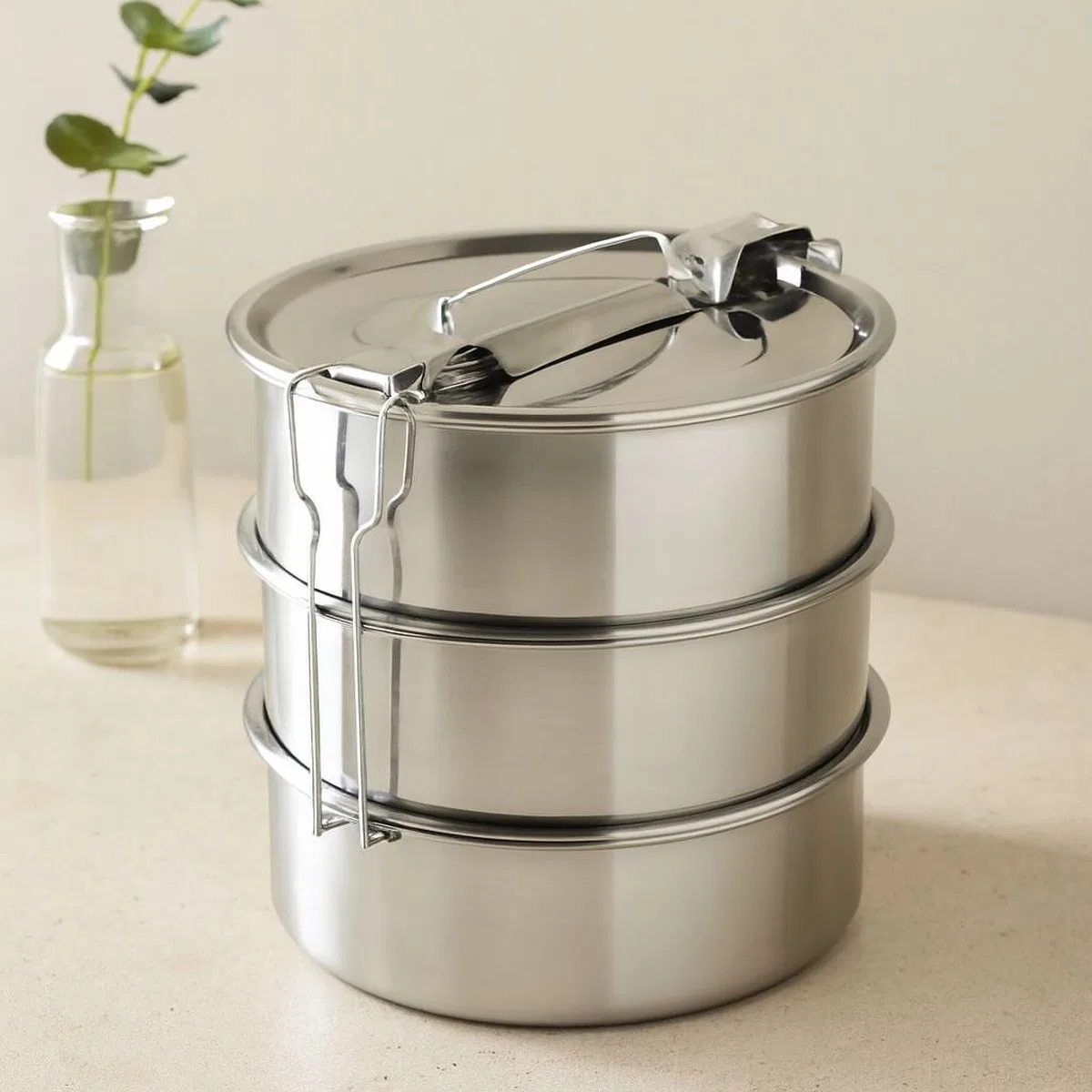 3 Katlı Çelik Sefer Tası 16 cm - Yemek Taşıma Kabı