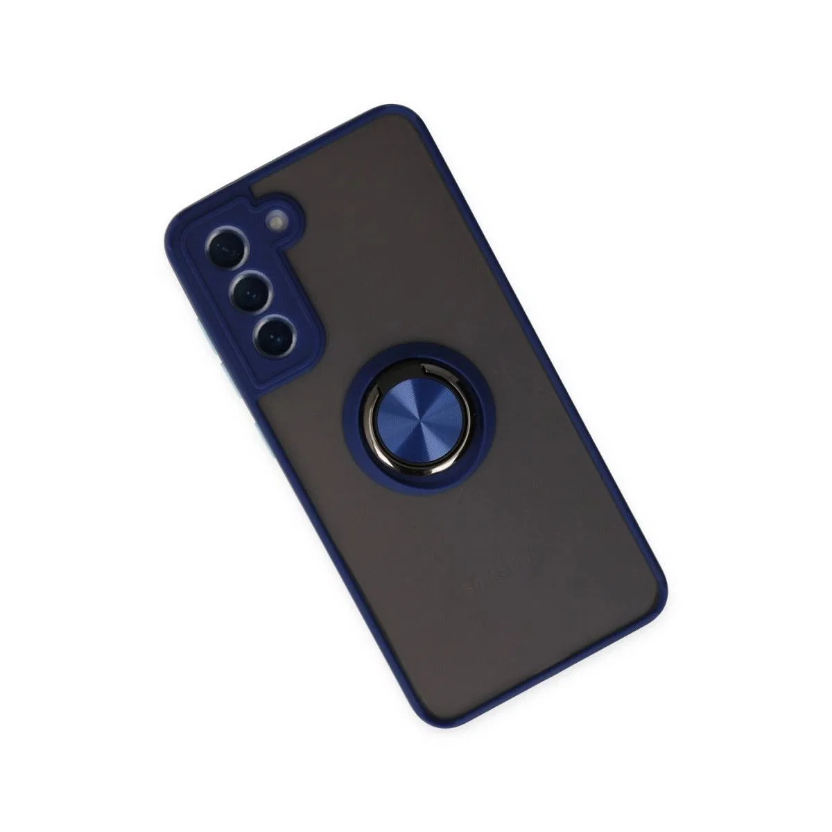 Samsung Galaxy S21 Fe Kılıf Montreal Yüzüklü Silikon Kapak - Lacivert görsel 2