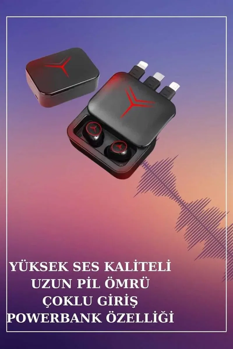 Ucuz Kaliteli Akıllı Saat ve Powerbank Bluetooth Kulaklık 5. 1 Stereo ANC Özelliği görsel 3
