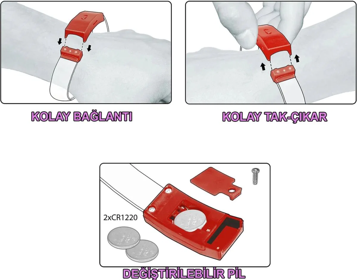 Festival Parti Led Bileklik Baskı Yapılabilir 3 Farklı Mod Işıklı 1 Adet görsel 3