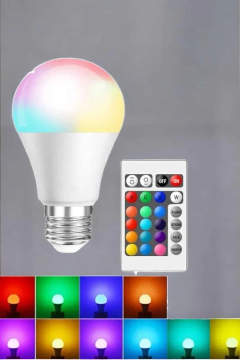 RGB Led Lamba Led Işık Ampul Renk Değiştirebilen 100 Watt görsel 4