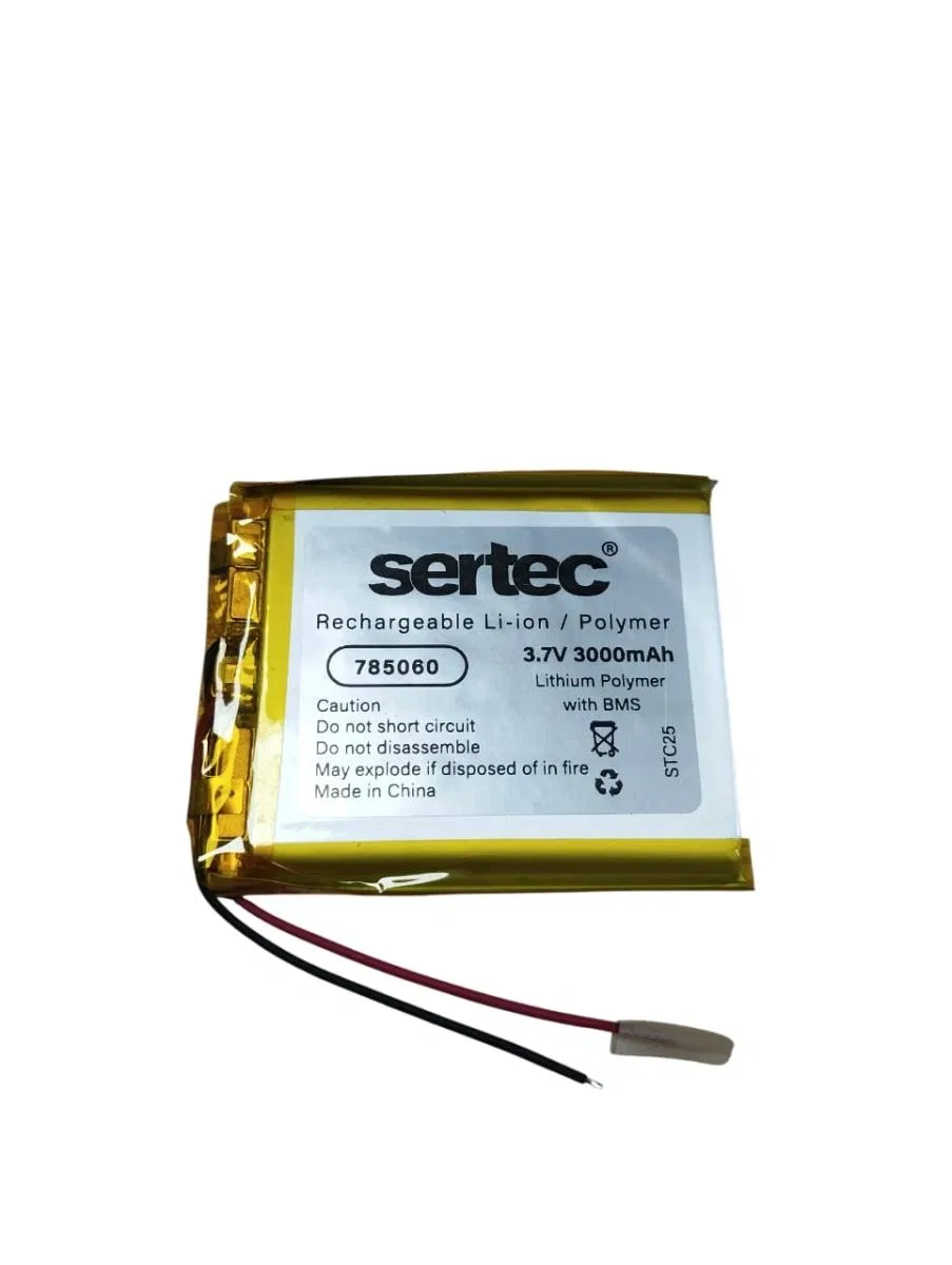 Sertec 785060 3. 7v 3000mah Li-polymer Pil (devreli/1. 5a)