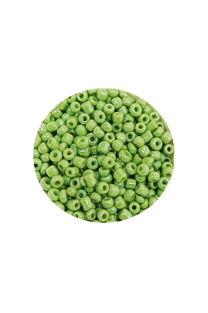 Dökme Cam Kum Boncuk (11/0) 2 mm - 60 Gram - Açık Yeşil - BNC038 görsel 2