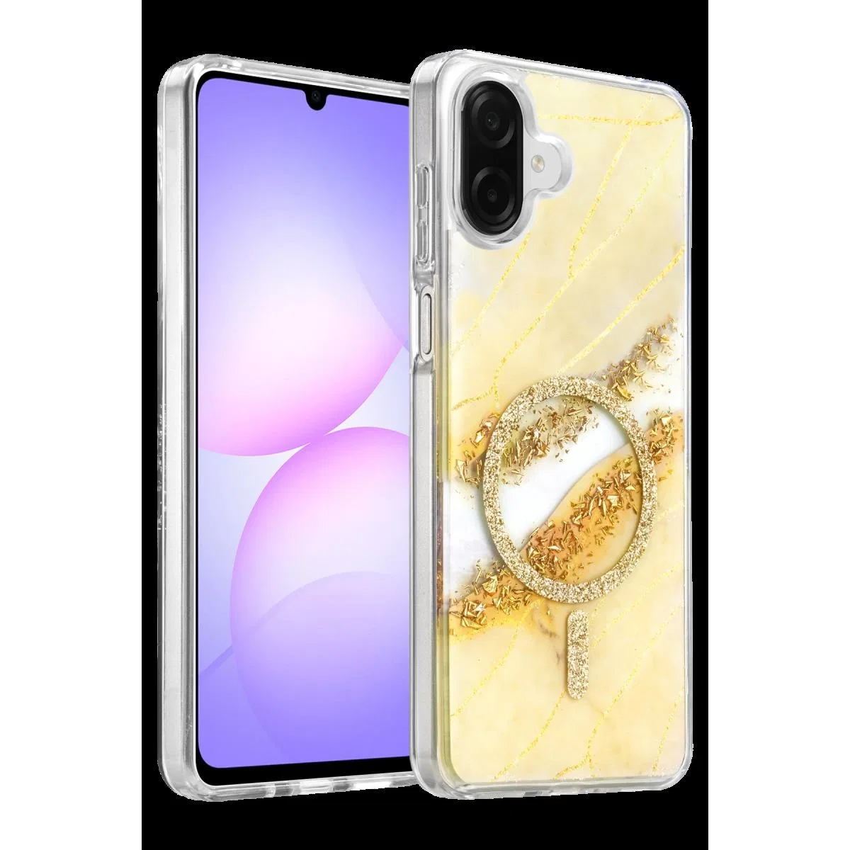 Onegif Samsung Galaxy A07 4g Lotus Simli Magsafe Kapak - Gümüş