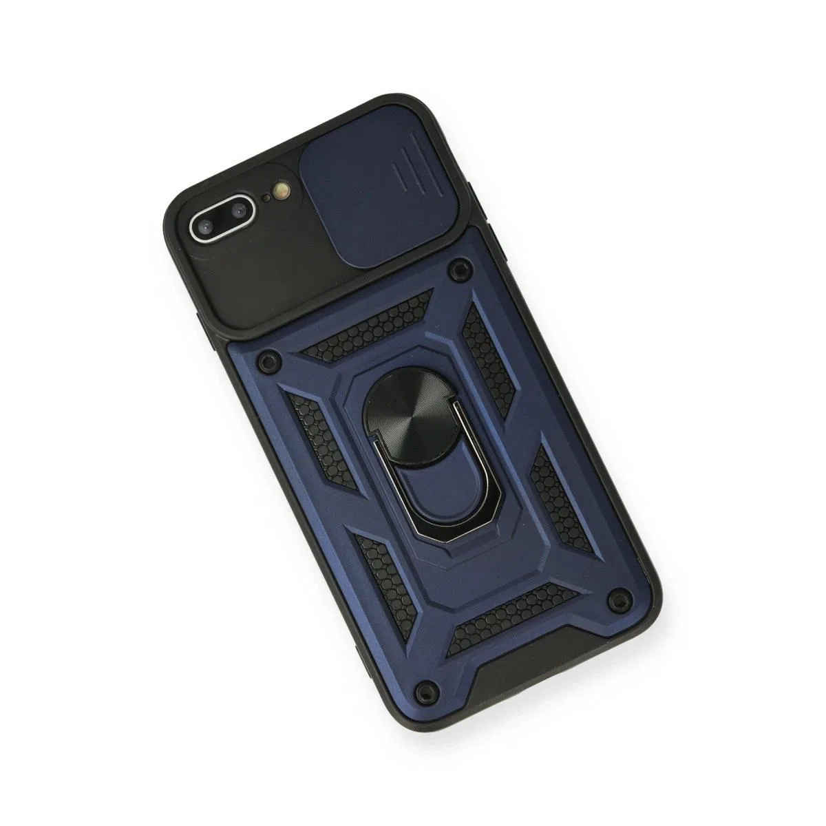 Apple İphone 7 Plus Kılıf Pars Lens Yüzüklü Silikon - Lacivert görsel 3