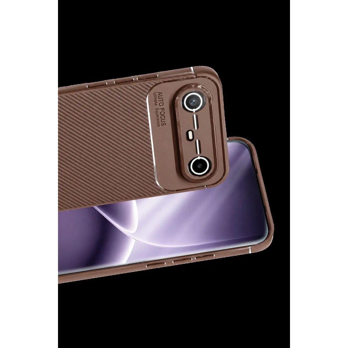 Newface Tecno Spark Slim 5g Auto Focus Karbon Kapak - Kahverengi görsel 2