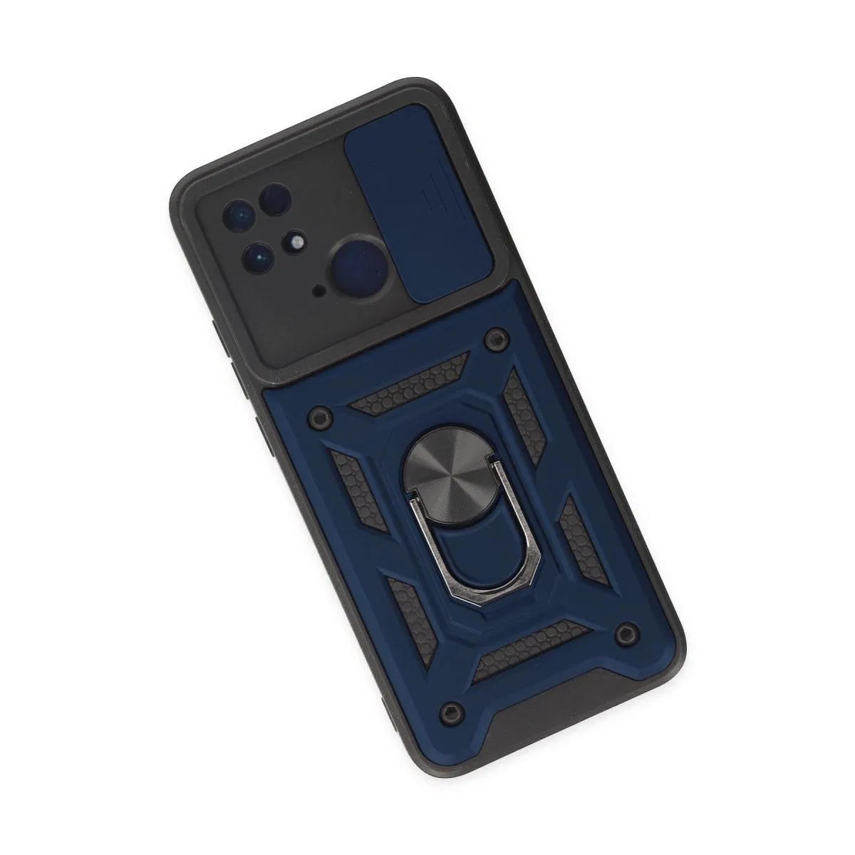 Xiaomi Redmi 10c Kılıf Pars Lens Yüzüklü Silikon - Lacivert görsel 3