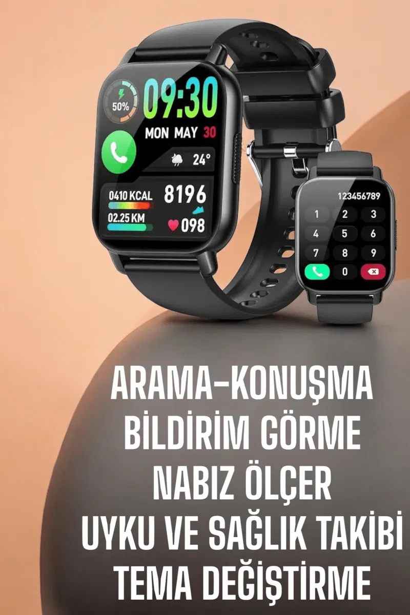 Yeni Nesil Akıllı Saat Arama Bildirimleri, Uyku & Kalp Atış Takibi görsel 4