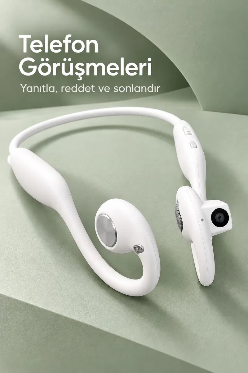 Fotoğraf Çekebilen Bluetooth Kulaklık Mikrofonlu Açık Kulak Tasarım görsel 4