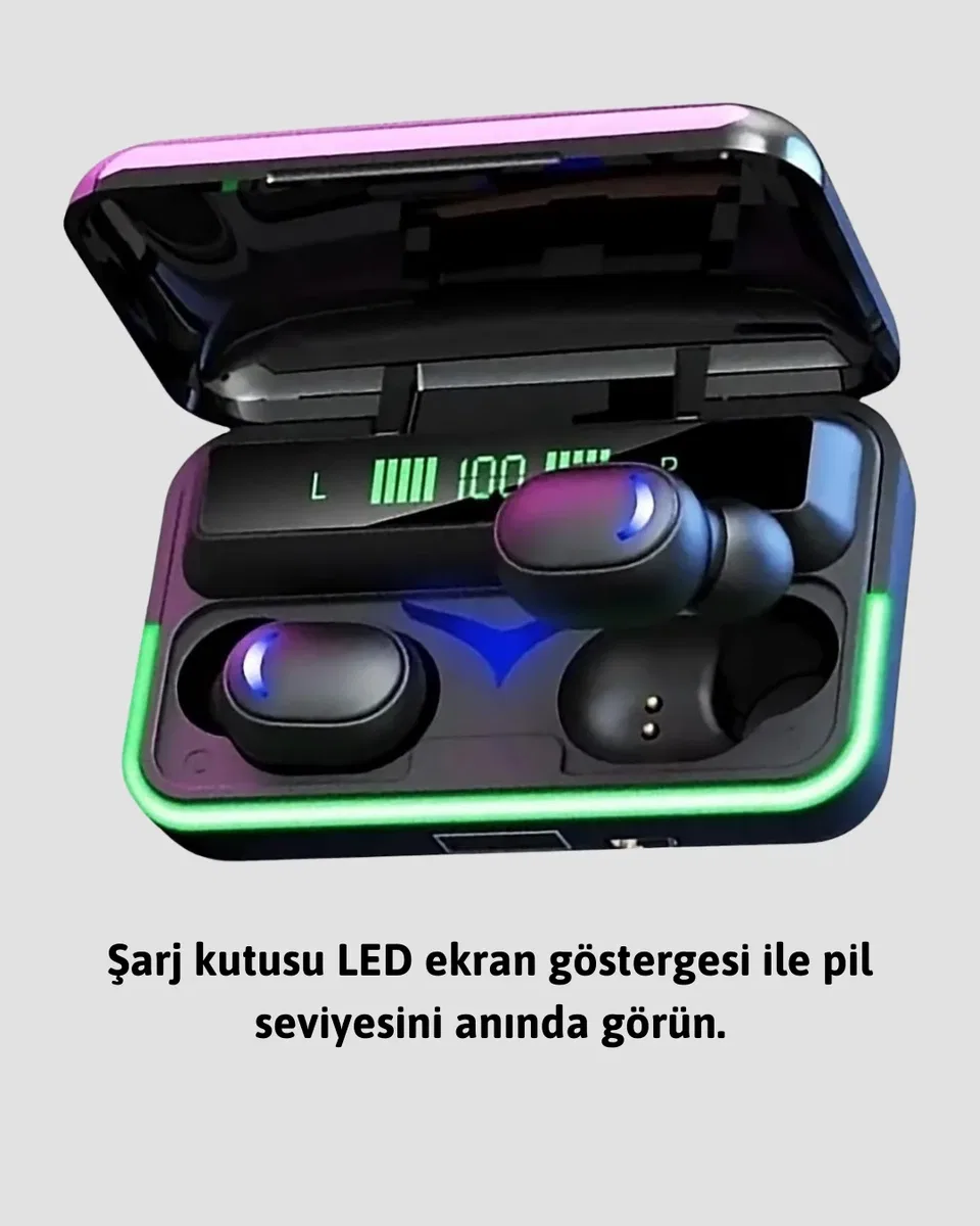 Oyun Modlu E10 Bluetooth Kulaklık Powerbank ve LED Ekranlı görsel 4