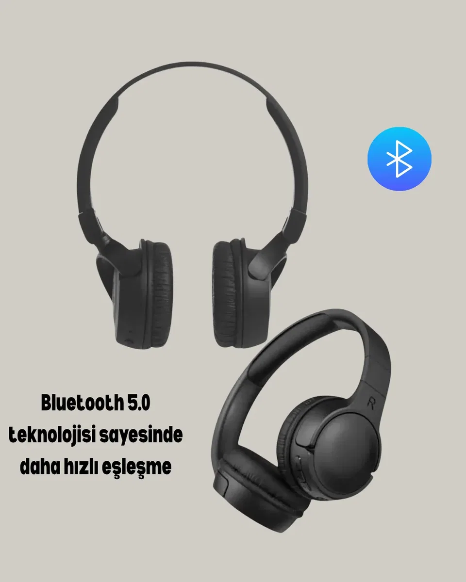 Katlanabilir USB-C Şarjlı Bluetooth Kulaklık görsel 2