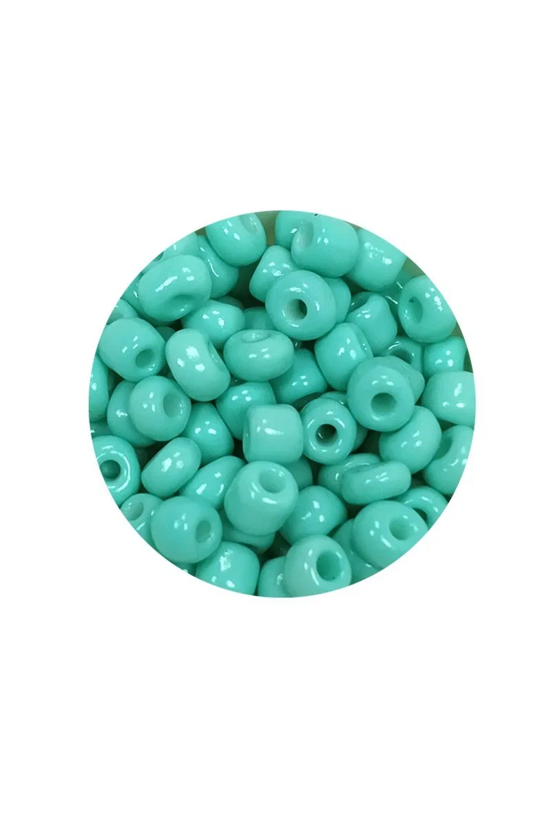 Dökme Cam Kum Boncuk Büyük Boy (6/0) 4 mm - 60 Gram - Açık Yeşil - BNC124 görsel 2