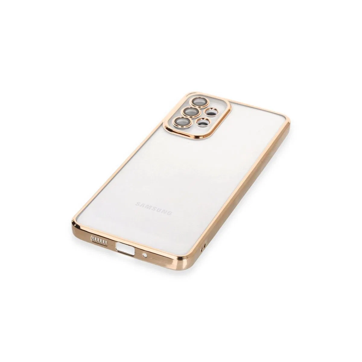 Samsung Galaxy A73 5g Kılıf Razer Lensli Silikon - Gold görsel 4