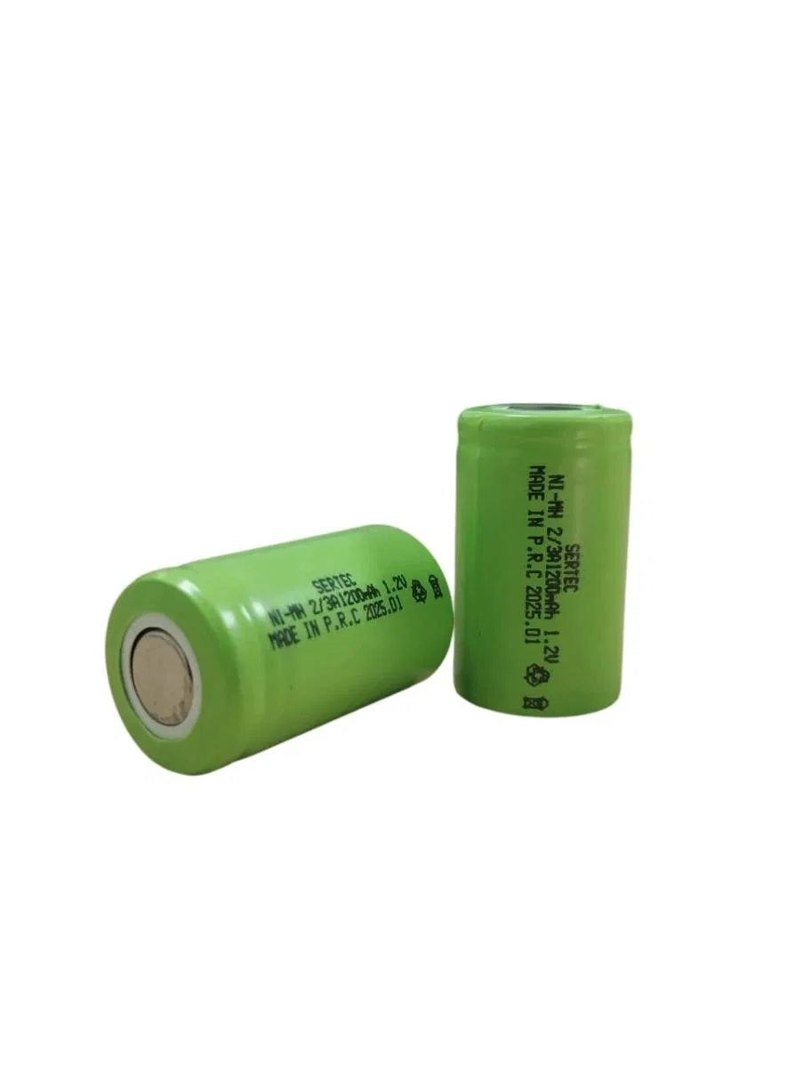 Sertec - 1. 2v 1200 Mah - 2/3a - Ni-mh Şarjlı Pil - (başsız / Flat Head)
