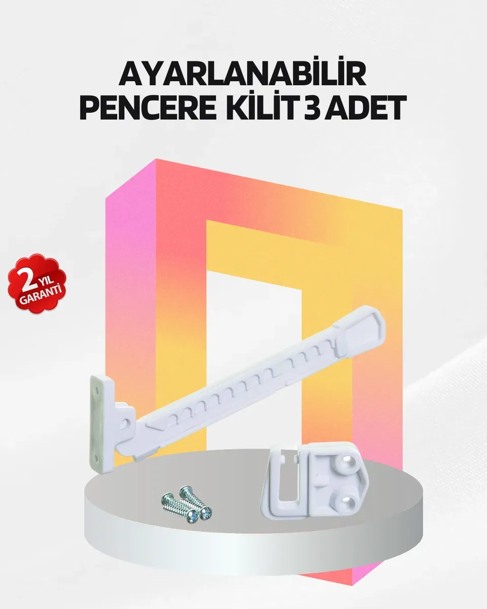Cam Pencere Güvenlik Kilidi Açılma Sınırlayıcı Aparat 3 Adet