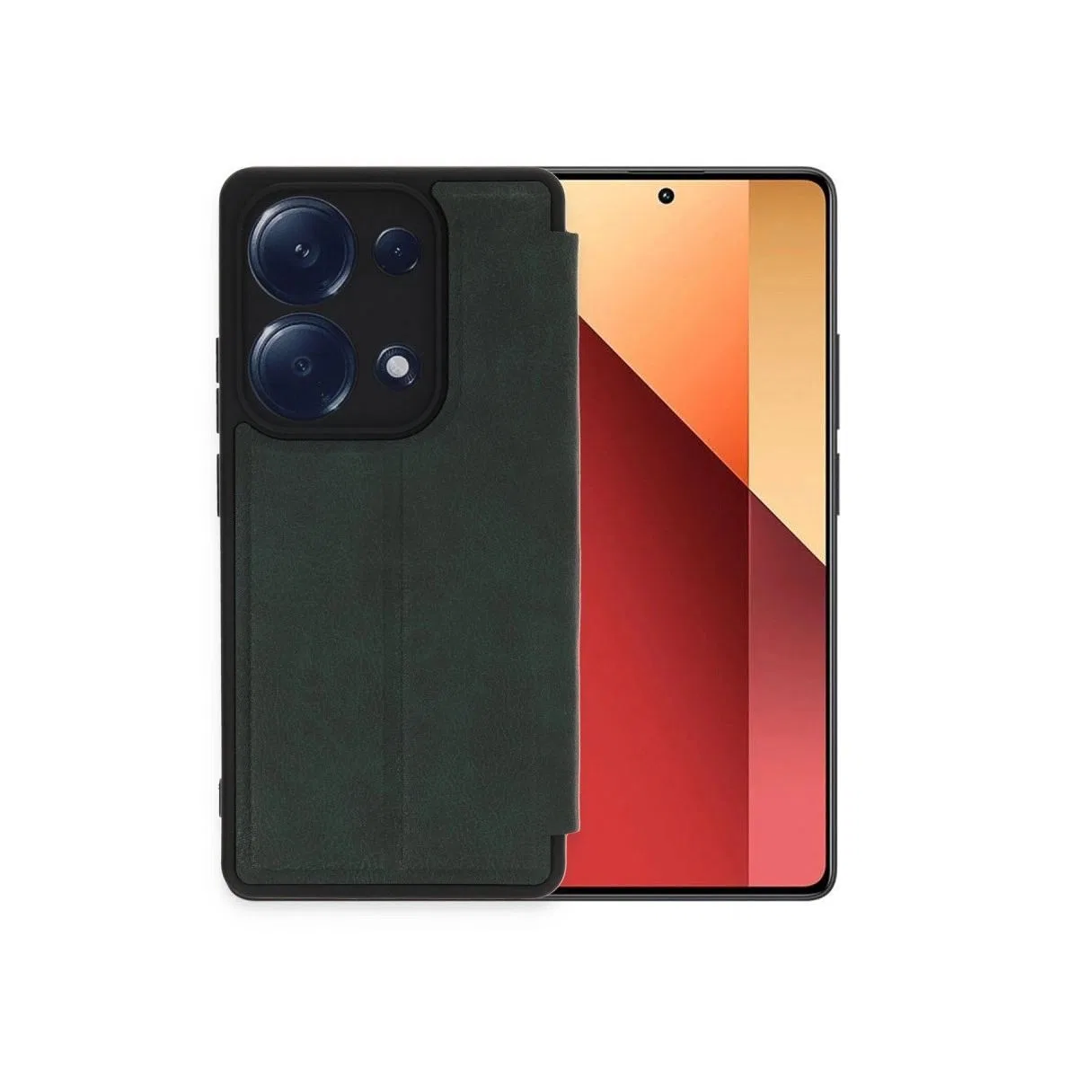 Xiaomi Redmi Note 13 Pro 4g Kılıf Flip Cover - Koyu Yeşil görsel 2