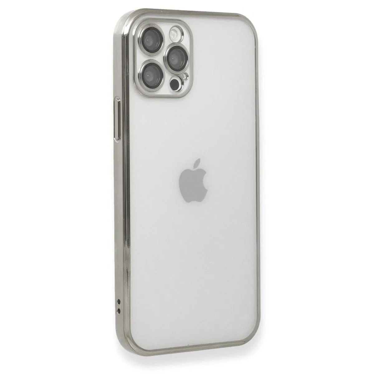 Apple İphone 12 Pro Kılıf Razer Lensli Silikon - Gümüş görsel 3