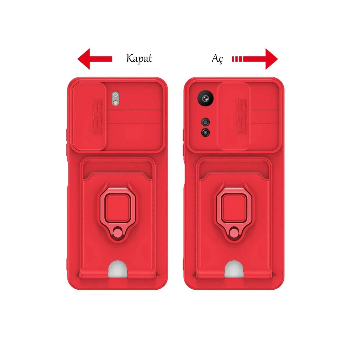 Xiaomi Redmi 13c Kılıf Zuma Kartvizitli Yüzüklü Silikon - Lacivert görsel 6