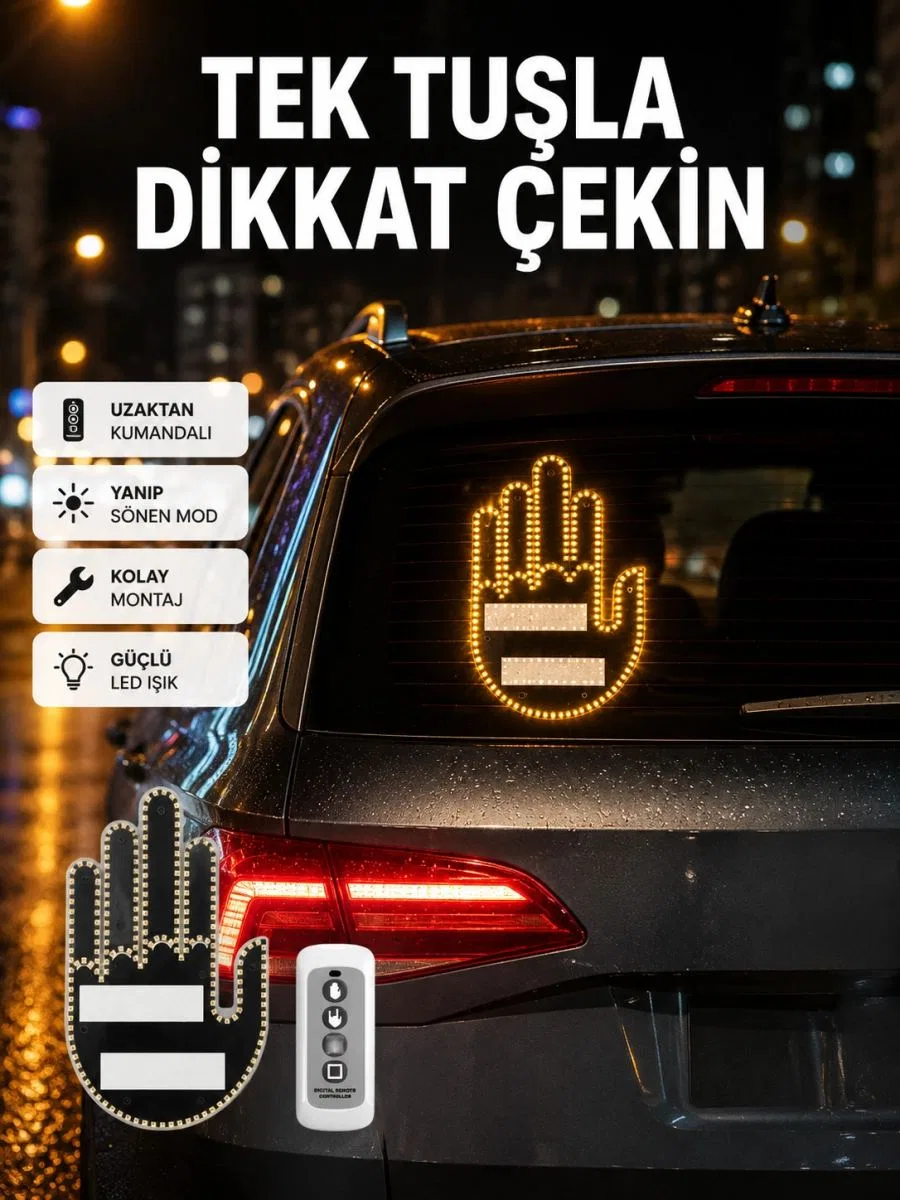 Suya Dayanıklı Led El Park Uyarı Cihazı Uzaktan Kumandalı 2025