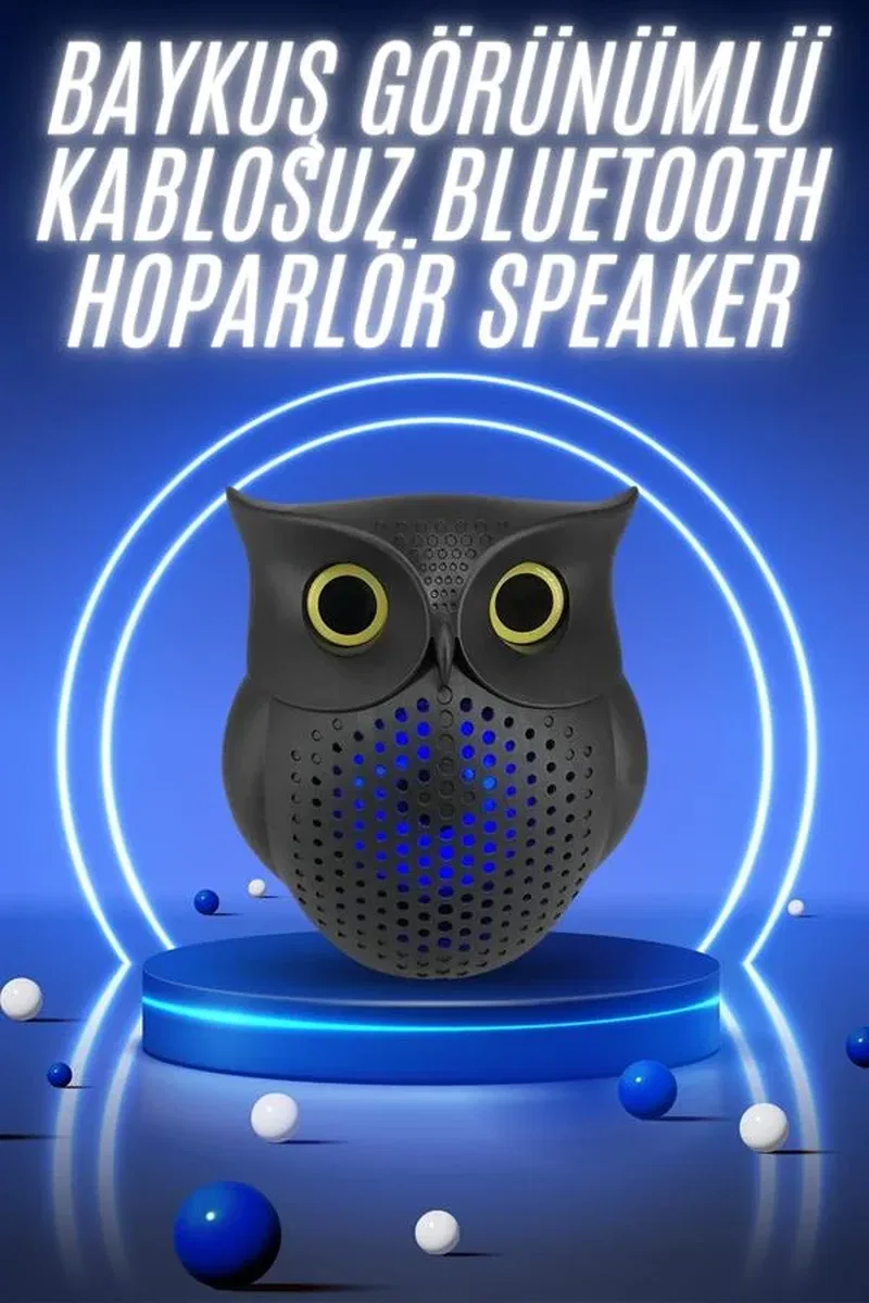 Müzik Çalar Bluetooth Hoparlör Speaker 5. 0 Kablosuz Baykuş Görünümlü görsel 2