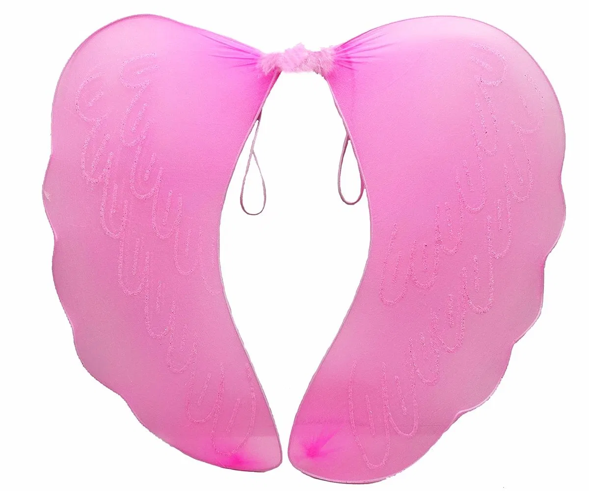 Pembe Renk Ortası Pembe Tüylü Tül Peri Kanadı 40x50 Cm görsel 2