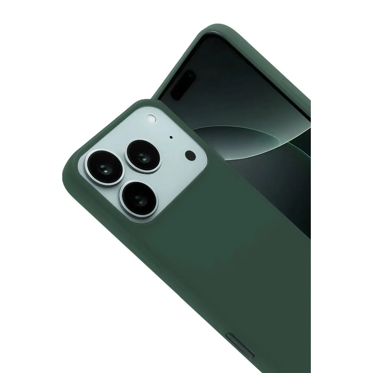 Apple İphone 17 Pro Nano İçi Kadife Silikon - Koyu Yeşil görsel 2