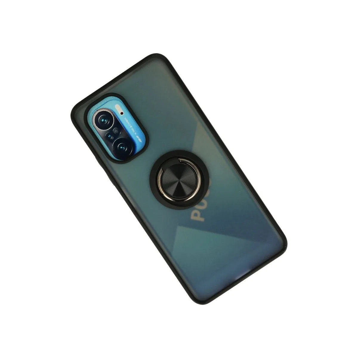 Xiaomi Redmi K40 Kılıf Montreal Yüzüklü Silikon Kapak - Siyah görsel 2