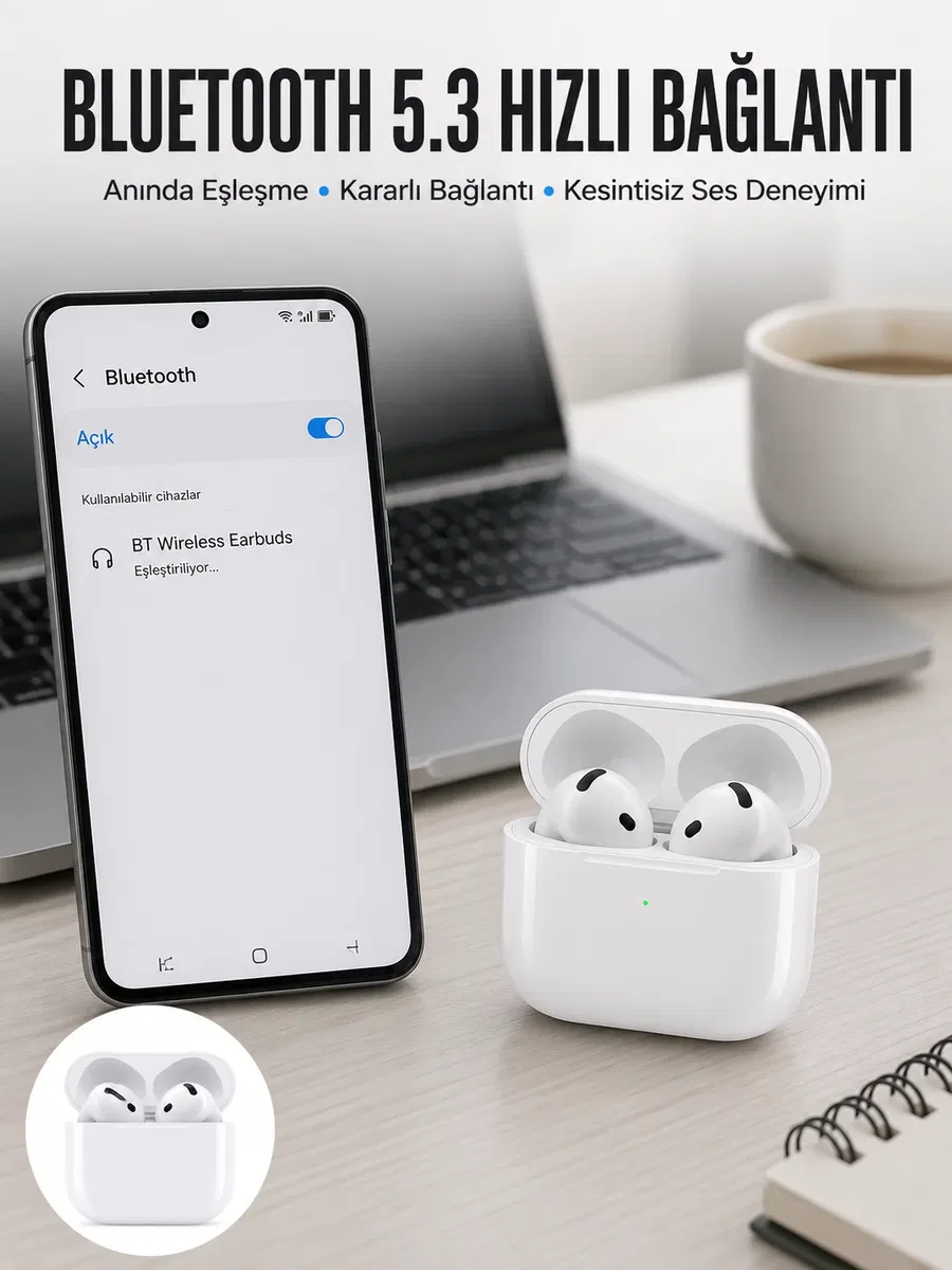 Kablosuz Bluetooth Kulaklık TWS ANC Özelliği Yüksek Ses Kaliteli Yeni Nesil