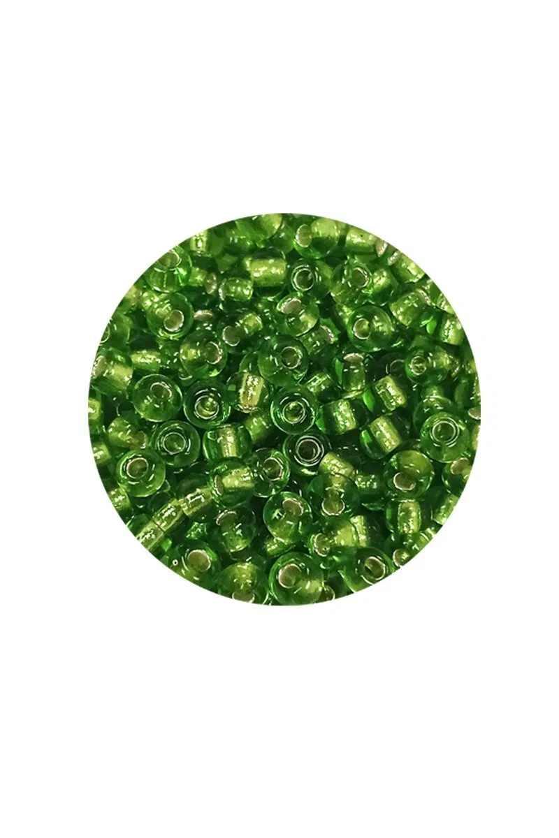 Dökme Cam Kum Boncuk (8/0) 3 mm - 60 Gram - Şeffaf Çimen Yeşili - BNC195 görsel 2