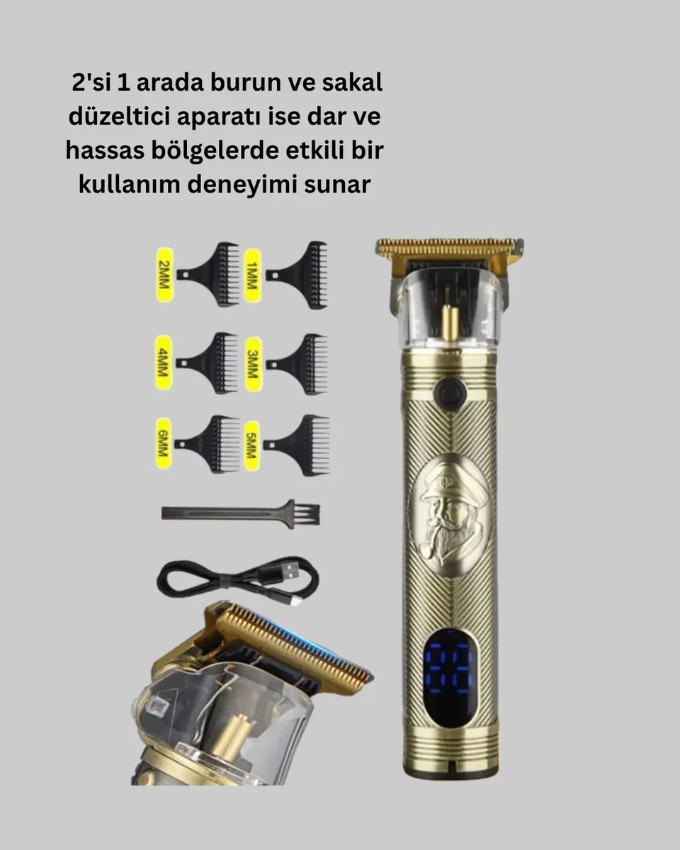 Kablosuz Saç Sakal Düzeltici – Çoklu Başlık ve Taraklı görsel 4