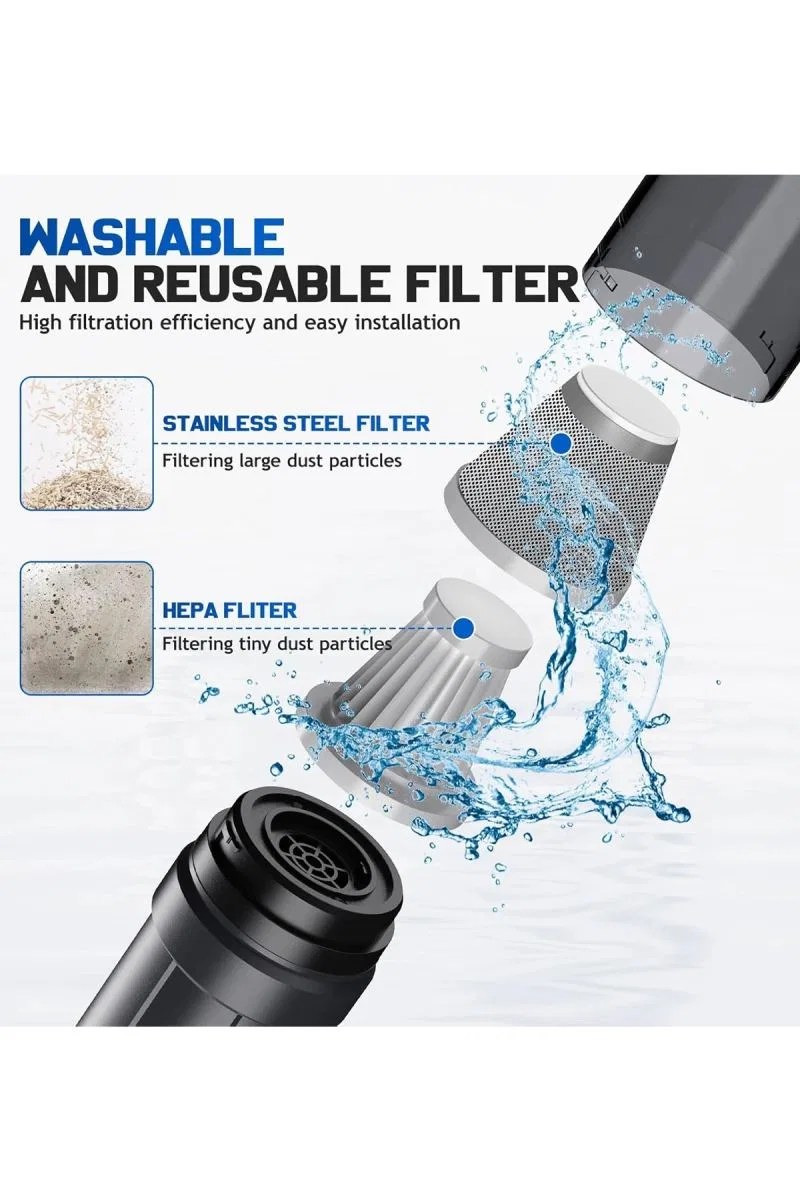 Araç Süpürgesi Şarjlı 120w 20. 000pa Göstergeli Yeni Nesil Metal Filtre Extra Vakum Ve Üfleme görsel 4