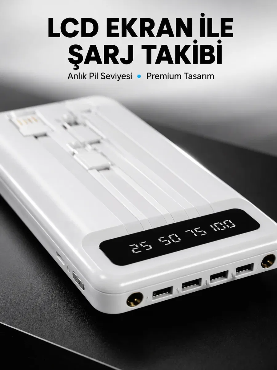 20. 000mAh Taşınabilir Powerbank PD Teknolojili Çift USB Çıkışlı Yeni Nesil