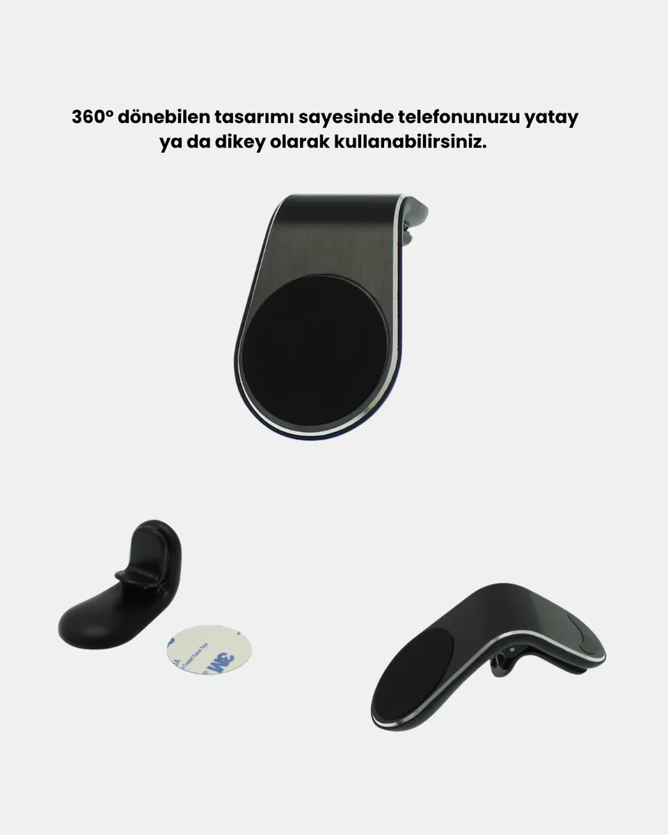 Manyetik Araç Telefon Tutucu 360° Dönebilen ve Sarsıntısız Güçlü Mıknatıslı görsel 4