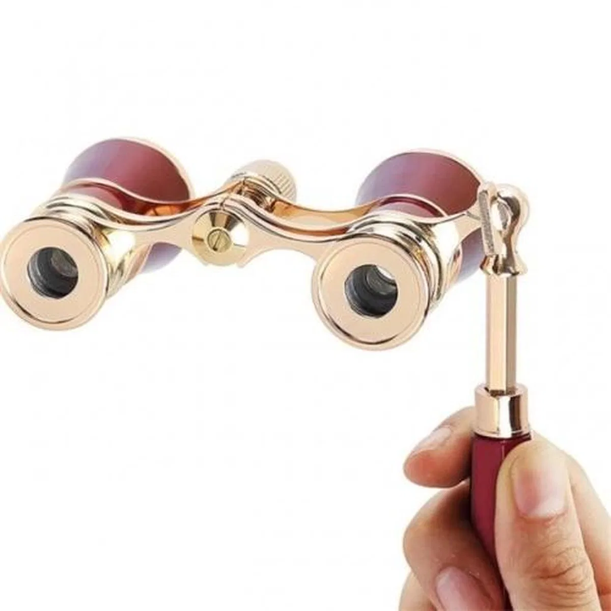 Nefis Işlemeli, Tiyatro / Opera Dürbünü 3x25 Prinç Metal Kaplamalı Retro Kahverengi görsel 6