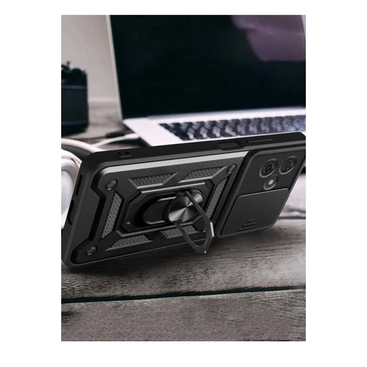 Xiaomi Redmi Note 13 Pro Plus Kılıf Pars Lens Yüzüklü Silikon - Lacivert görsel 2