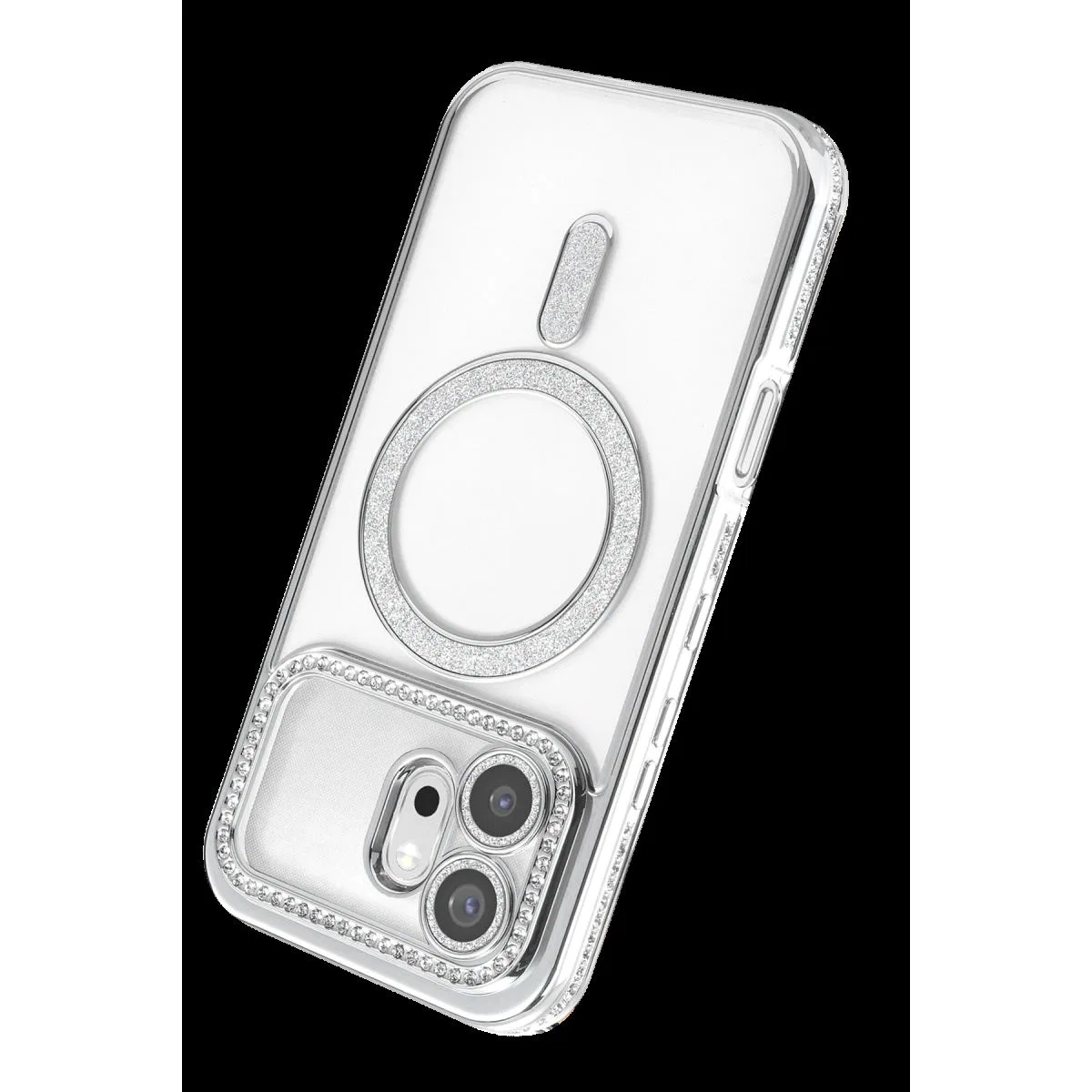 Huawei Honor 600 Joke Simli Magneticsafe Kılıf - Gümüş görsel 3