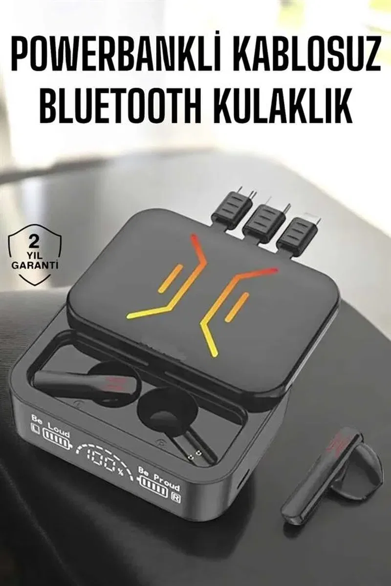 Kablosuz Bluetooth Kulaklık Powerbankli Uzun Pil Ömrü Yüksek Ses Kaliteli görsel 2