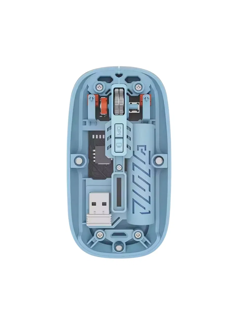 Bluetooth 5. 2 ve 2. 4G USB Kablosuz Mouse Pilli Mavi Tasarım görsel 2