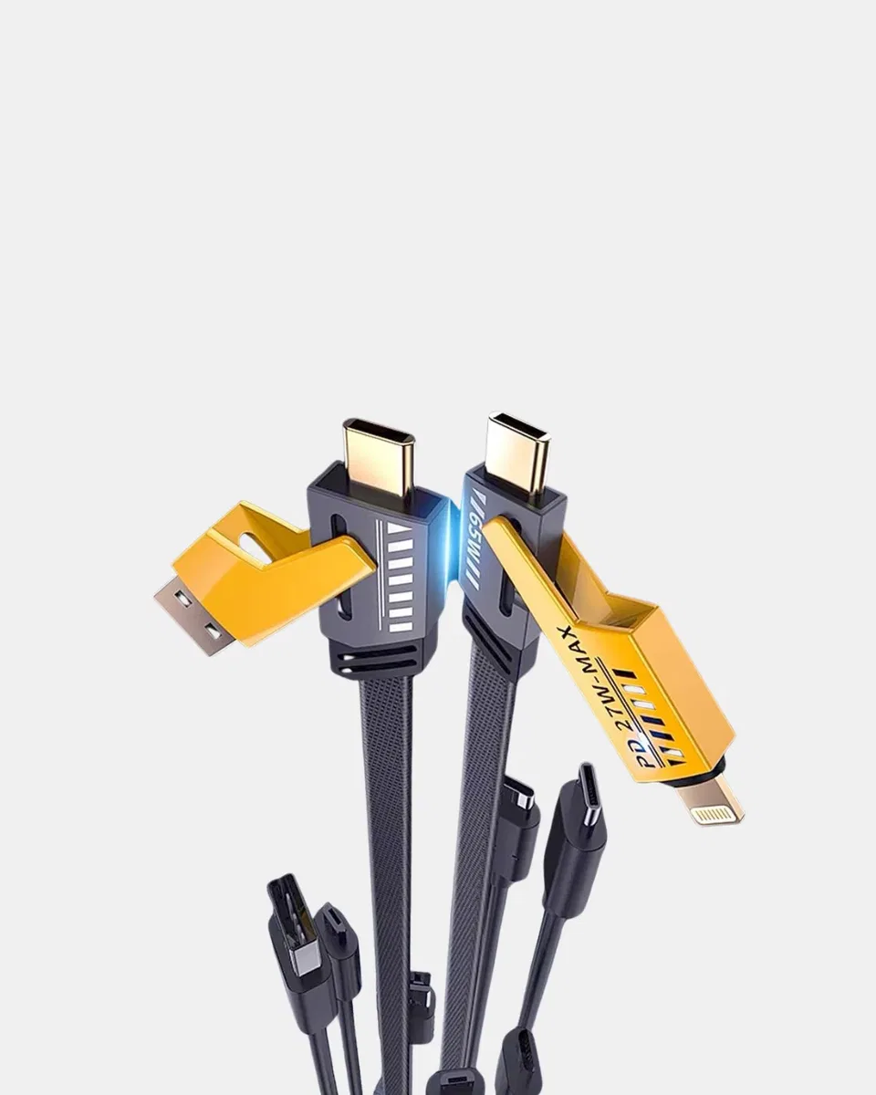USB-C USB-A 4’ü 1 Arada Örgülü Kablo 65W Hızlı Şarj Metal Uç Dayanıklı görsel 2