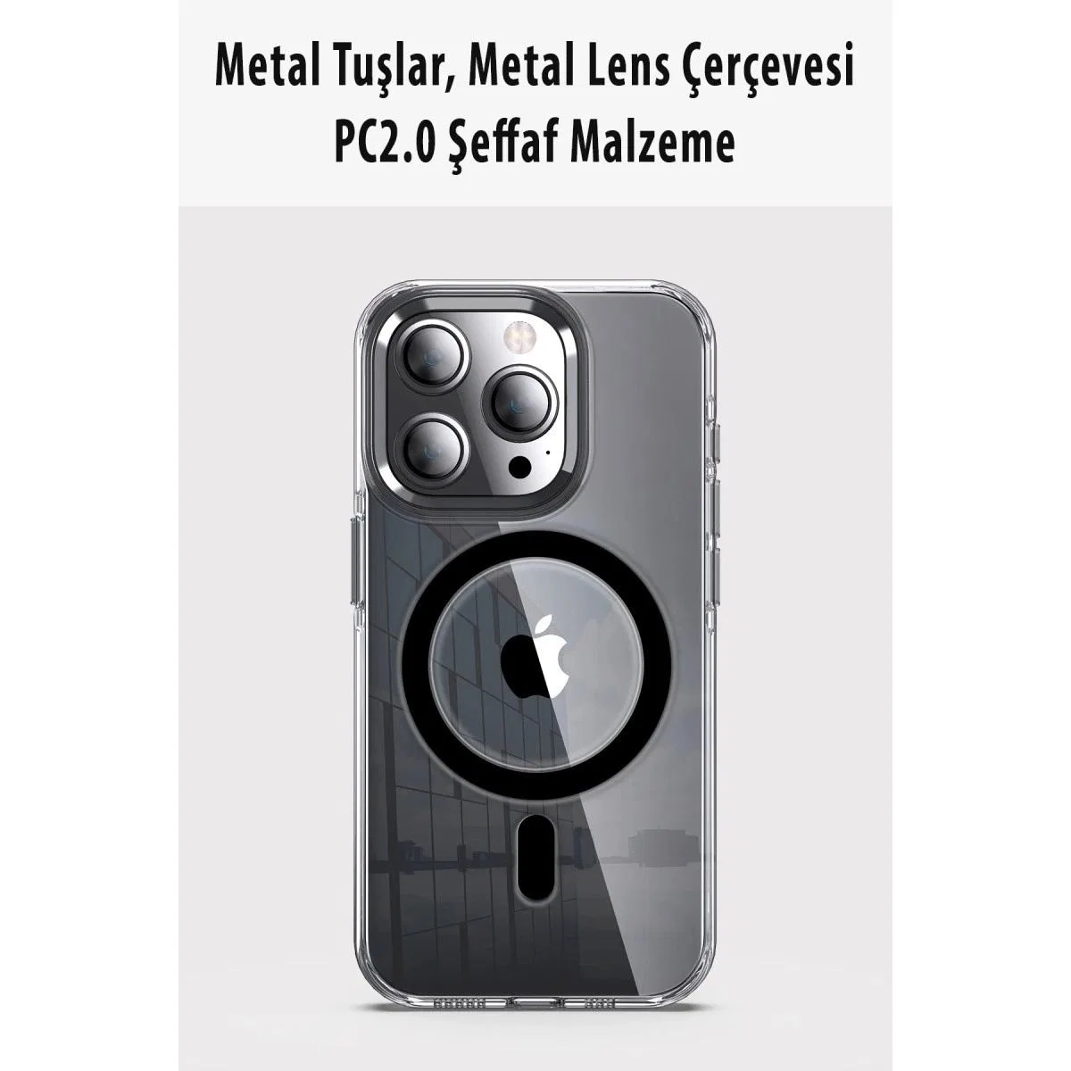 Joko Apple İphone 14 Pro Kılıf Crystal Magsafe Kapak - Siyah görsel 2
