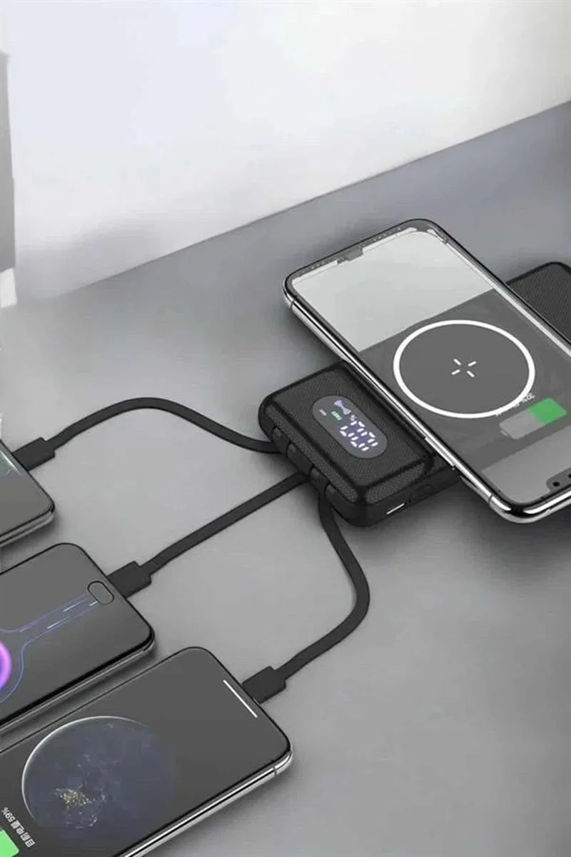 10. 000 Mah Powerbank 4 Portlu Hızlı Şarj Dijital Göstergeli görsel 5